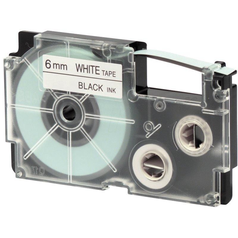 PRINTLINE kompatibilní páska s Casio, XR-6WE1, 6mm, 8m, černý tisk/bílý podklad