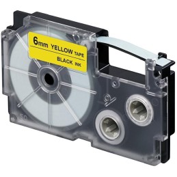PRINTLINE kompatibilní páska s Casio XR-6YW1 6mm, 8m, černý tisk/žlutý podklad