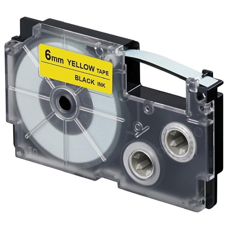 PRINTLINE kompatibilní páska s Casio XR-6YW1 6mm, 8m, černý tisk/žlutý podklad