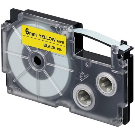 PRINTLINE kompatibilní páska s Casio XR-6YW1 6mm, 8m, černý tisk/žlutý podklad