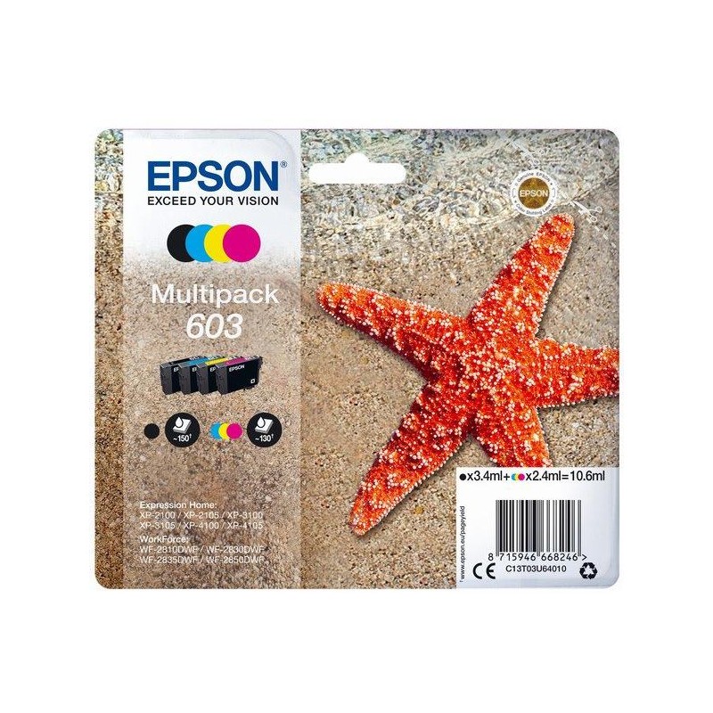 Epson inkoustové náplně/ C13T03U64010/ 603/ Multipack/ 4 barvy