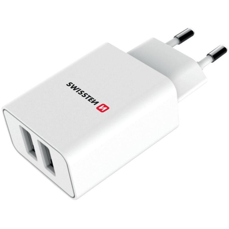 Swissten Síťový Adaptér Smart Ic 2X Usb 2,1A Power Bílý