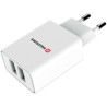 Swissten Sieťový Adaptér Smart Ic 2X Usb 2,1A Power + Dátový Kábel Usb / Type C 1,2 M Biely