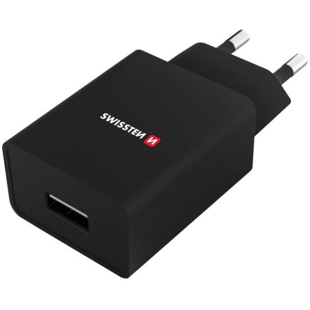 Swissten Síťový Adaptér Smart Ic 1X Usb 1A Power + Datový Kabel Usb / Type C 1,2 M Černý