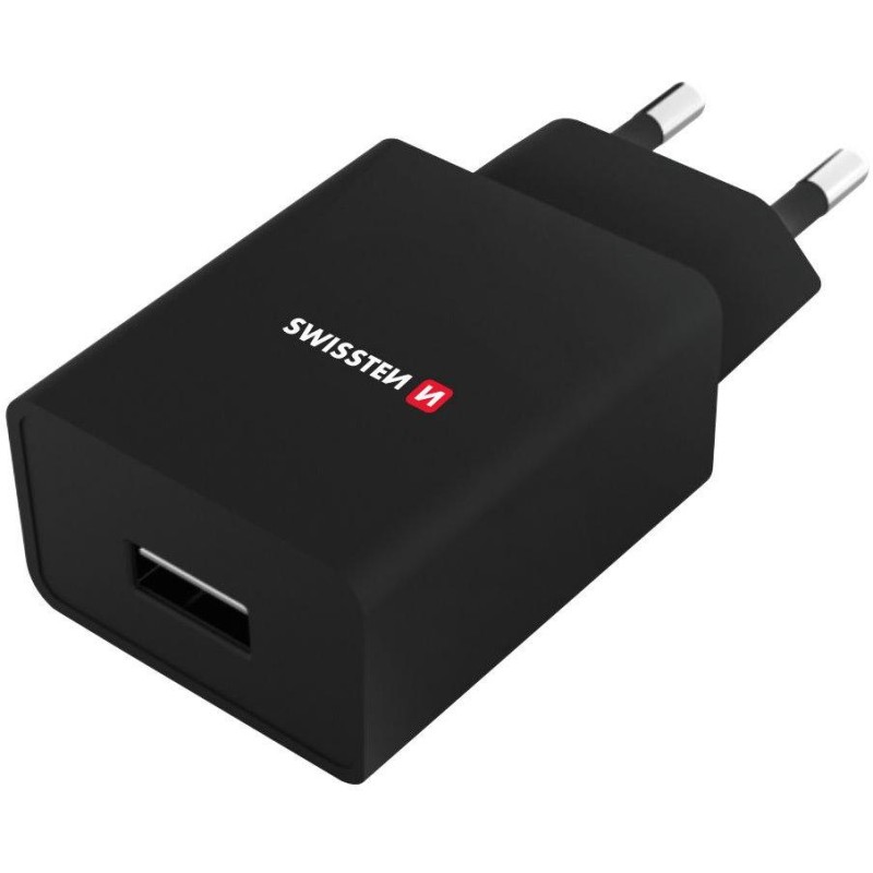 Swissten Síťový Adaptér Smart Ic 1X Usb 1A Power + Datový Kabel Usb / Lightning 1,2 M Černý