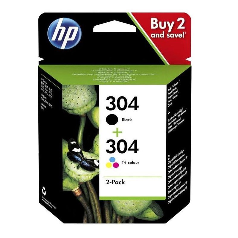 HP originální ink sada HP 304 (CMYK, 100/120str.) pro HP Deskjet 3720, 3721, 3722, 3723, 3724, 3725, 3755