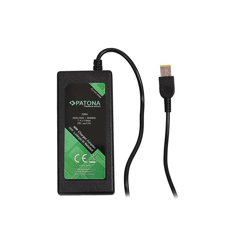 PATONA napájecí adaptér k ntb/ 20V/4,5A 90W/ Slim tip IBM/LENOVO PREMIUM/ délka kabelu 2,5 m