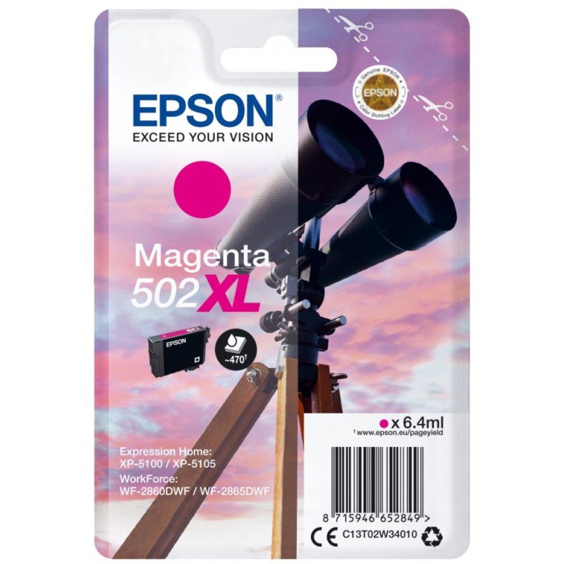 Epson inkoustová náplň/ C13T02W34010/ 502XL/ Expression Home XP-5100/ purpurová