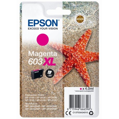 Epson inkoustová náplň/ C13T03A34010/ 603XL/ Expression Home XP-21xx/ XP-31xx/WF-2850DWF/ purpurová