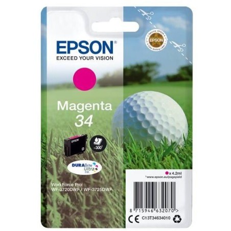 Epson inkoustová náplň/ C13T34634010/ 34 DURABrite Ultra/ WorkForce Pro WF-3720DWF/ purpurová