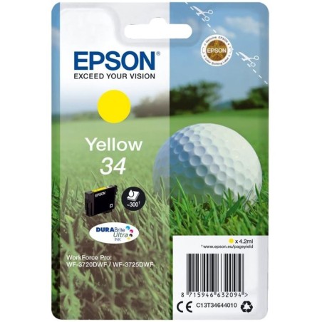 Epson inkoustová náplň/ C13T34644010/ 34 DURABrite Ultra/ WorkForce Pro WF-3720DWF/ žlutá