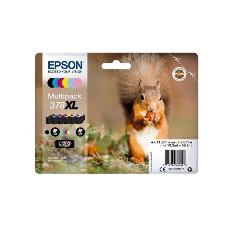 Epson inkoustová náplň/ C13T37984010/ multipack/ 378 XL Claria/ Expression Photo XP-8500, XP-8505/ 6 barev