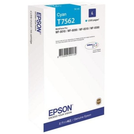 Epson inkoustová náplň/ C13T756240/ DURABrite Pro/ vel. L/ WF-8010/WF-8510/WF-8090/WF-8590/ azurová