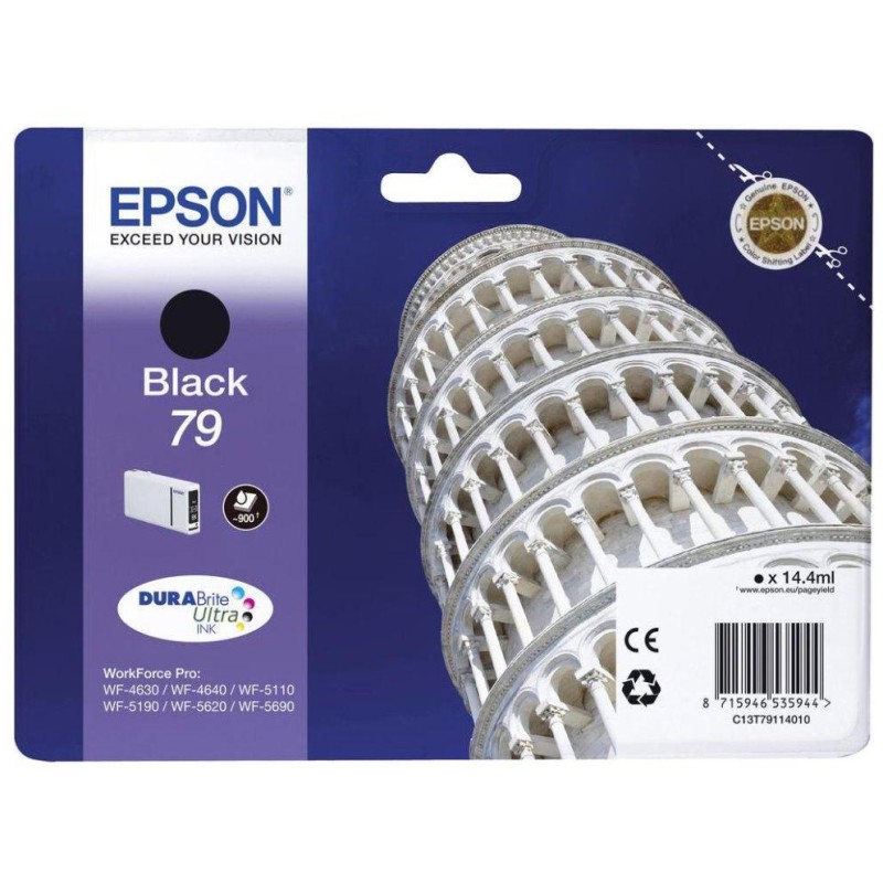 Epson inkoustová náplň/ C13T79114010/ 79 DURABrite Ultra/ WF-5110DW/ WF-5190/ WF-5620/ WF-5690/ černá