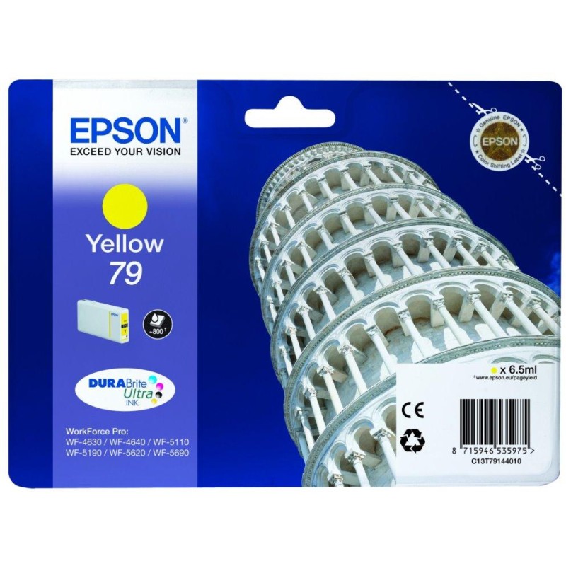 Epson inkoustová náplň/ C13T79144010/ 79 DURABrite Ultra/ WF-5110DW/ WF-5190/ WF-5620/ WF-5690/ žlutá