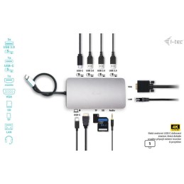 I-tec dokovací stanice USB-C/ HDMI/ VGA/ 3x USB 3.0/ USB-C/ Thunderbolt 3/ LAN/ Power Delivery 100W