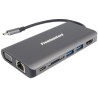 Adapter PremiumCord USB3.1 typu C do HDMI+VGA/ RJ45/ 2xUSB3.0/ SD/ 3,5 mm/ PD ładowanie