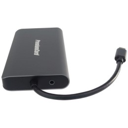 PremiumCord adaptér USB3.1 typ C na HDMI+VGA/ RJ45/ 2xUSB3.0/ SD/ 3,5mm/ PD charge
