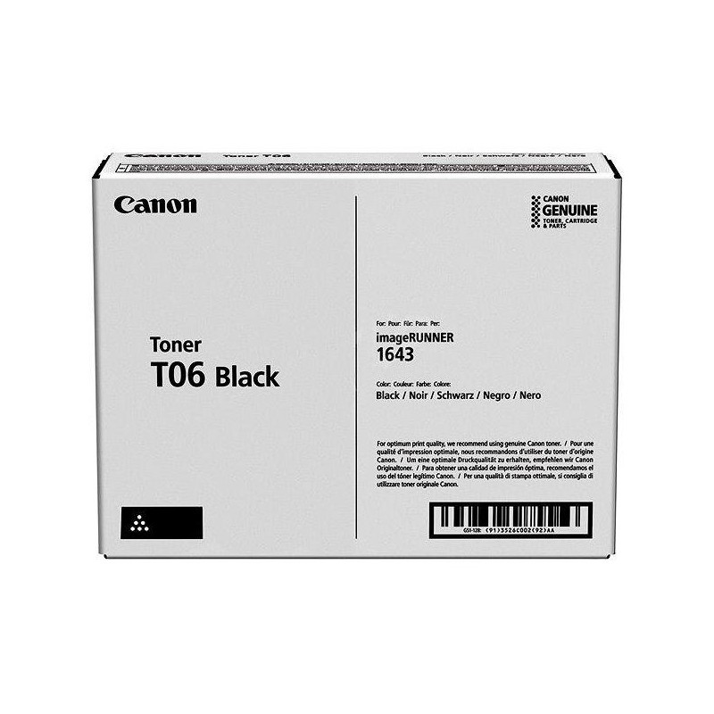 Canon originální toner T06, černý, 20 500str., pro ImageRUNNER 1643i, 1643iF