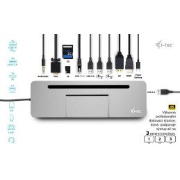 I-tec dokovací stanice USB-C/ 4K Triple Display/ DP/ HDMI/ VGA/ 2x USB 3.0/ 2x USB 2.0/ LAN/ Power Delivery 85W