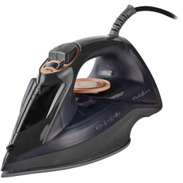 NEDIS napařovací žehlička/ spotřeba 2200 W/ parní výstřel/ keramická/ objem nádržky 220 ml/ fialová