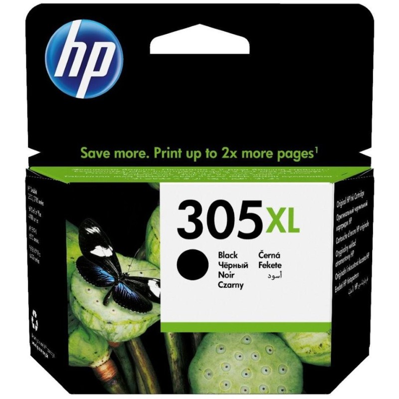 HP inkoustová kazeta 305XL (černá originál) pro - DeskJet 2300, 2710, 2720, DeskJet Plus 4100, ENVY 6000, ENVY Pro 6400