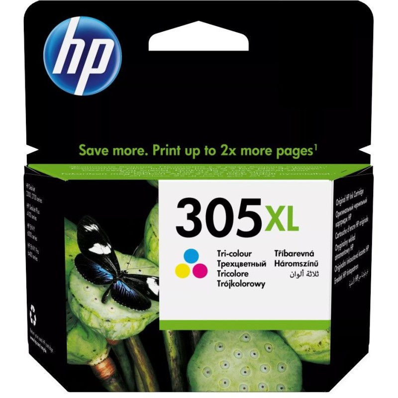 HP inkoustová kazeta 305XL (CMY originál) pro - DeskJet 2300, 2710, 2720, DeskJet Plus 4100, ENVY 6000, ENVY Pro 6400