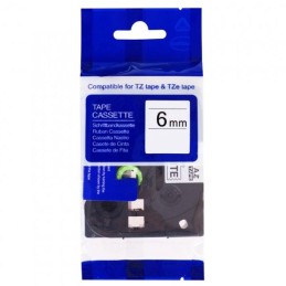 PRINTLINE kompatibilní páska s Brother HSe-211, 6mm,,černý tisk/ bílý podklad, bužírka