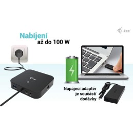 I-tec dokovací stanice USB-C Dual Display/ 2x DP/ 2x USB-C/ 5x USB/ LAN/ Power Delivery 65W + univerzální nabíječka 112W