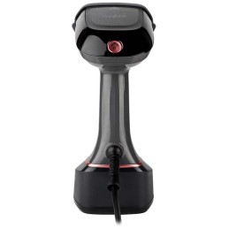 NEDIS napařovač oděvů/ spotřeba 1400 W/ objem vyjímatelné nádržka na vodu 320 ml/ tlak 25 g/m/ černo-růžový