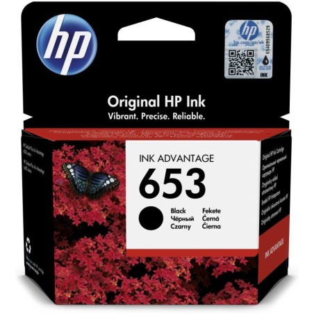 HP inkoustová náplň 653 černá