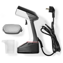 NEDIS napařovač oděvů/ spotřeba 1400 W/ objem vyjímatelné nádržka na vodu 320 ml/ tlak 25 g/m/ černo-růžový