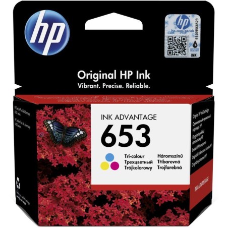 HP inkoustová náplň 653 tříbarevná