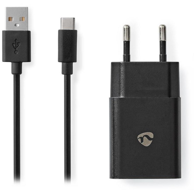 NEDIS síťová nabíječka/ USB-C/ 2.4 A/ 5.0 VDC/ rychlé nabíjení/ černá/ kabel 1m