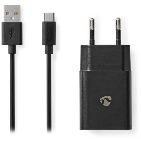 NEDIS síťová nabíječka/ USB-C/ 2.4 A/ 5.0 VDC/ rychlé nabíjení/ černá/ kabel 1m