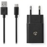 NEDIS síťová nabíječka/ USB-C/ 2.4 A/ 5.0 VDC/ rychlé nabíjení/ černá/ kabel 1m