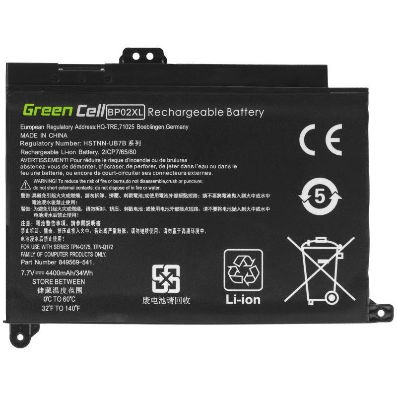 Green Cell/ HP/ 7.7V/ 4400 mAh/ Li-Pol/ HSTNN-LB7H/ BP02XL/ Pavilion 15-AU 15-AU051NW AU071NW/ neoriginální