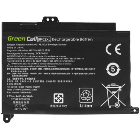 Green Cell/ HP/ 7.7V/ 4400 mAh/ Li-Pol/ HSTNN-LB7H/ BP02XL/ Pavilion 15-AU 15-AU051NW AU071NW/ neoriginální