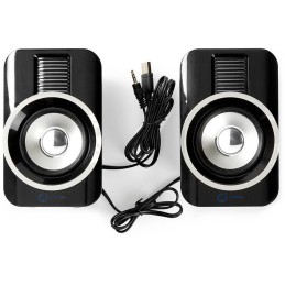 NEDIS herní reproduktory/ 2.0/ výkon 30 W/ 3,5 mm jack/ USB/ ABS/ černo-stříbrné