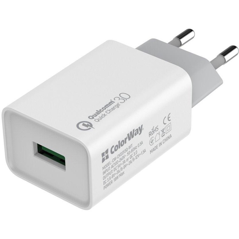 COLORWAY 1x USB/ síťová nabíječka/ 18W/ 100V-240V