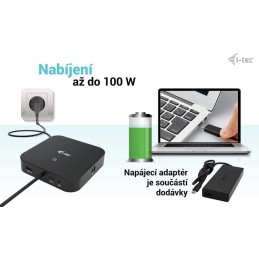 I-tec dokovací stanice/ 2x USB-C/ HDMI/ DP/ 3x USB 3.0/ 2x USB 2.0/ LAN/ PD 100W + univerzální nabíječka 112W