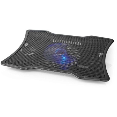 NEDIS stojan na notebook/ univerzální/ pro notebooky do 17"/ 1x ventilátor 125 mm/ USB/ plast-kov/ černý