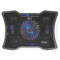 NEDIS stojan na notebook/ univerzální/ pro notebooky do 17"/ 1x ventilátor 125 mm/ USB/ plast-kov/ černý