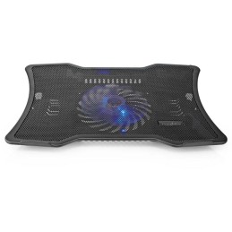 NEDIS stojan na notebook/ univerzální/ pro notebooky do 17"/ 1x ventilátor 125 mm/ USB/ plast-kov/ černý
