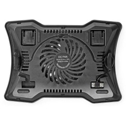 NEDIS stojan na notebook/ univerzální/ pro notebooky do 17"/ 1x ventilátor 125 mm/ USB/ plast-kov/ černý