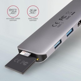 AXAGON hub USB-C / HMC-5 / USB 3.2 Gen1 / 1x USB-C / 2x USB-A / 1x HDMI / microSD/SD / 100W PD / 0,2m