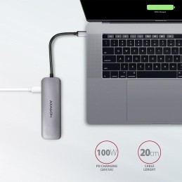 AXAGON hub USB-C / HMC-5 / USB 3.2 Gen1 / 1x USB-C / 2x USB-A / 1x HDMI / microSD/SD / 100W PD / 0,2m