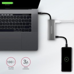 AXAGON hub USB-C / HMC-5G2 / USB 3.2 Gen2 / 2x USB-C / 2X USB-A / 1x HDMI / 4k/60 / 100W PD / 0,1m