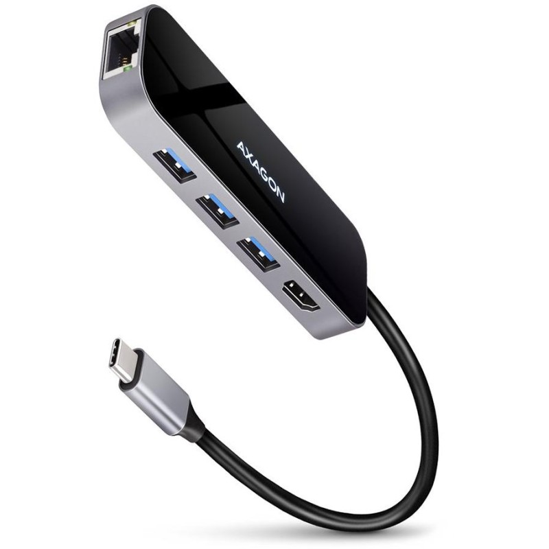 AXAGON hub USB-C / HMC-6GL / USB 3.2 Gen1 / 3x USB-A / HDMI / GLAN / 60W PD / 0,2m