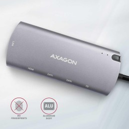 AXAGON hub USB-C / HMC-6M2 / USB 3.2 Gen1 / 2x USB-A / HDMI / GLAN / SATA M.2 / 100W PD / 0,1m